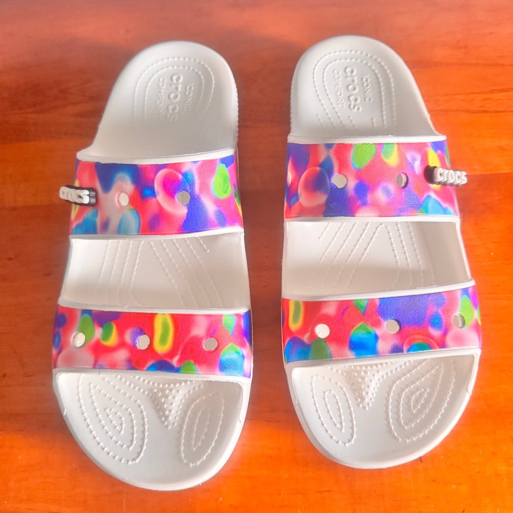 CROCS Colorful Slide Sandals with Textured Footbed
